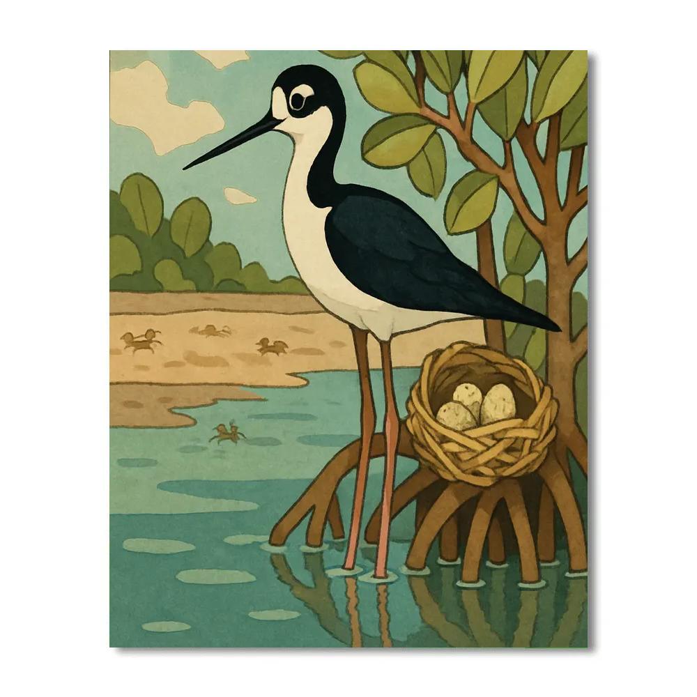 Birds Nest Of The Mangrove Stilt Sentinel paint by color