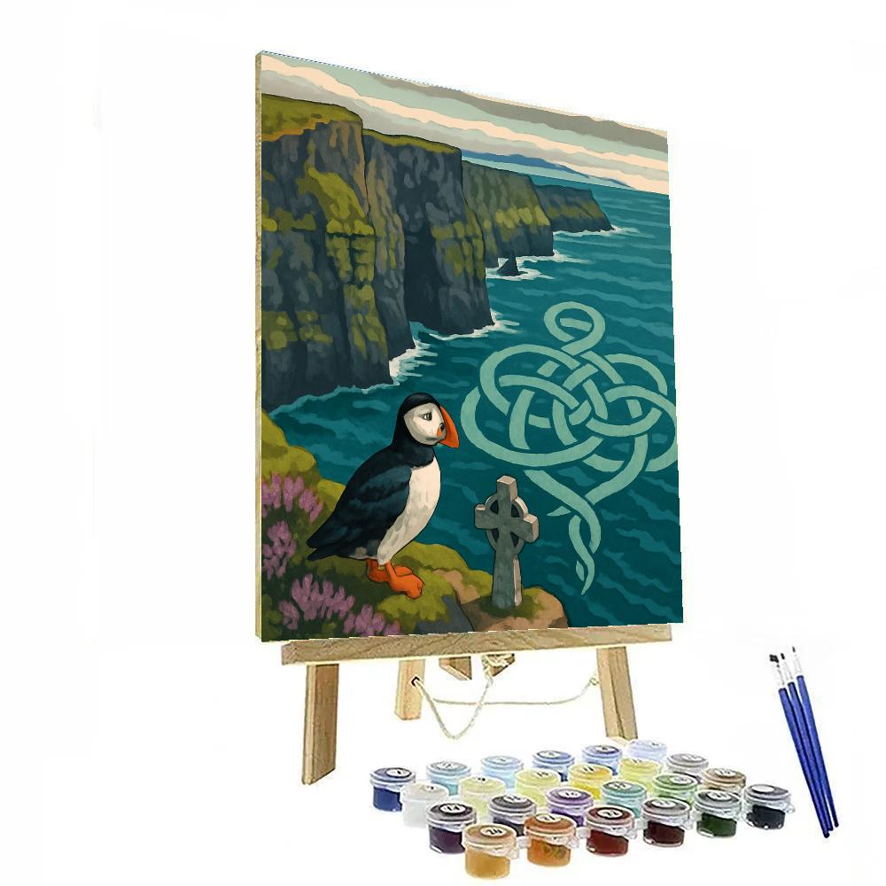 Celtic Knotwork Above The Ireland Cliffs paint by number