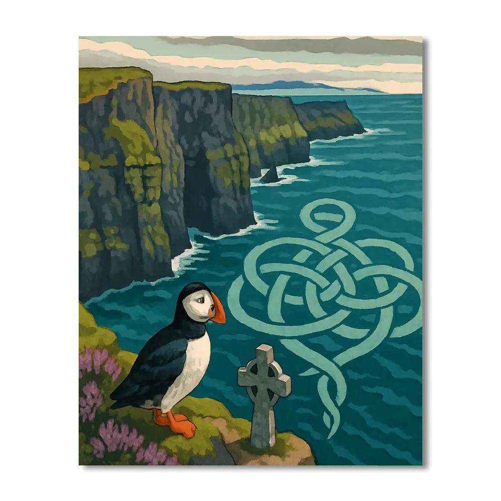 Celtic Knotwork Above The Ireland Cliffs paint by number