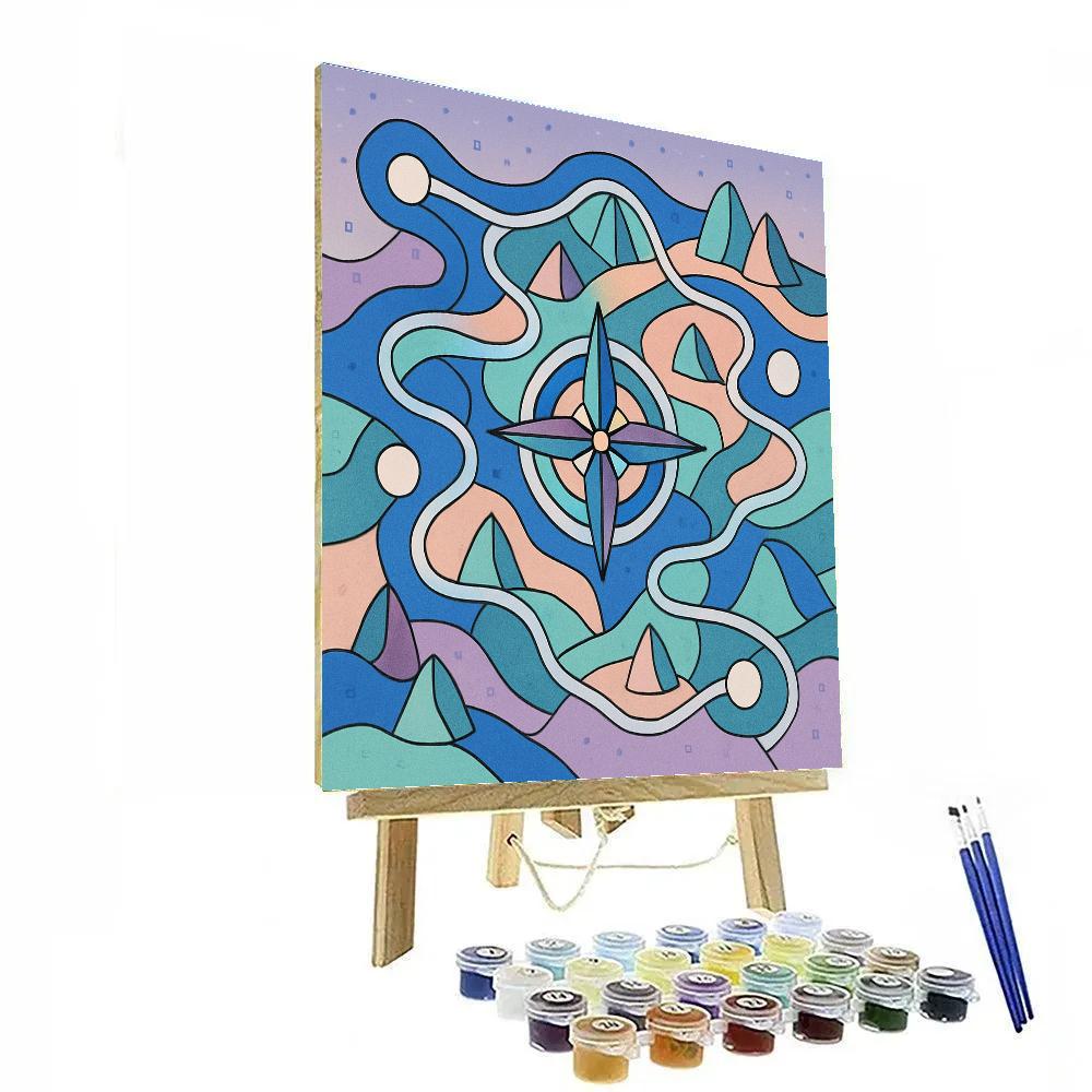 Prismatic Abstract Cartography DIY paint by numbers