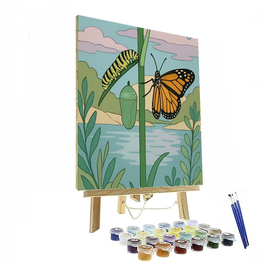 Metamorphosis Riverbank Butterfly paint by numbers