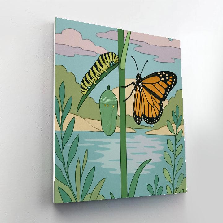 Metamorphosis Riverbank Butterfly paint by numbers