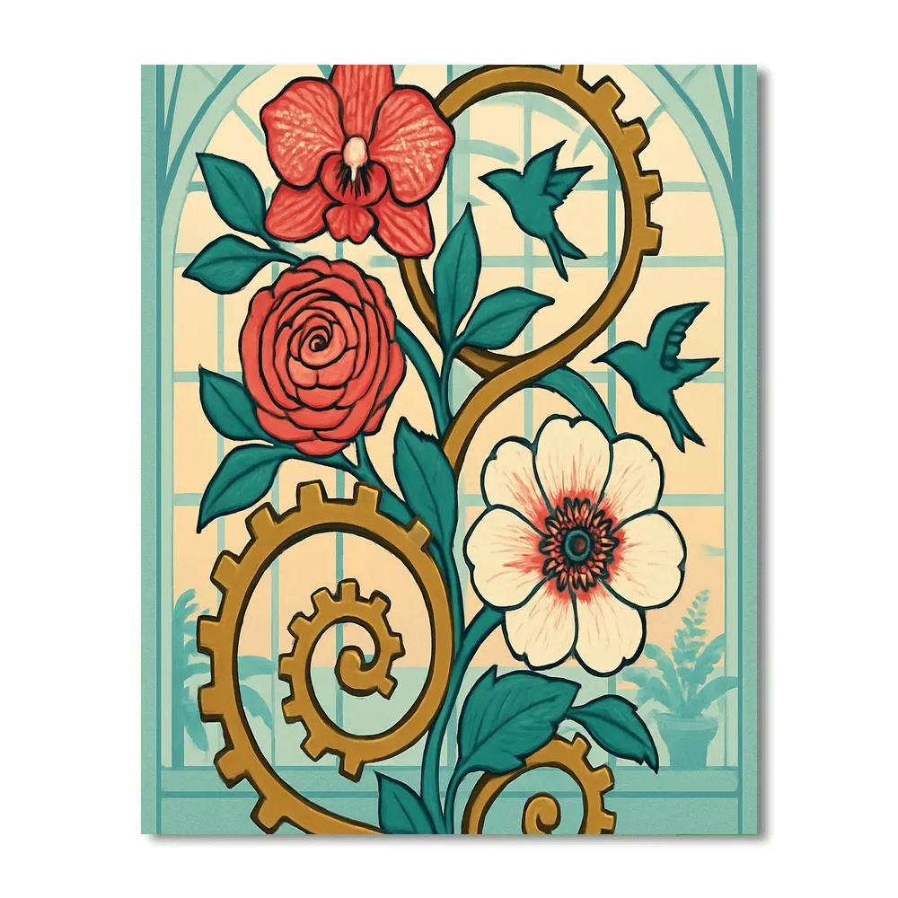 Clockwork Conservatory Floral Mirage Paint by numbers kits