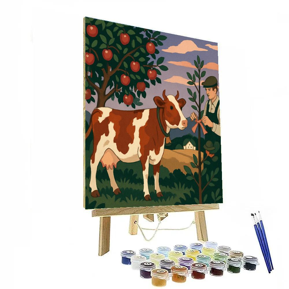 Whispering Cow Orchard At Dusk painting number kit