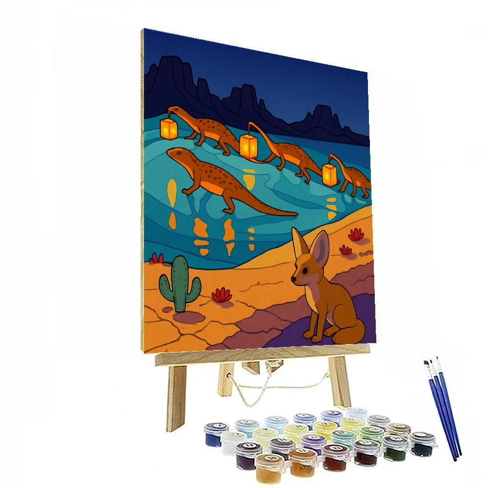 Lantern Caravan In Desert Glass Dunes paint by number