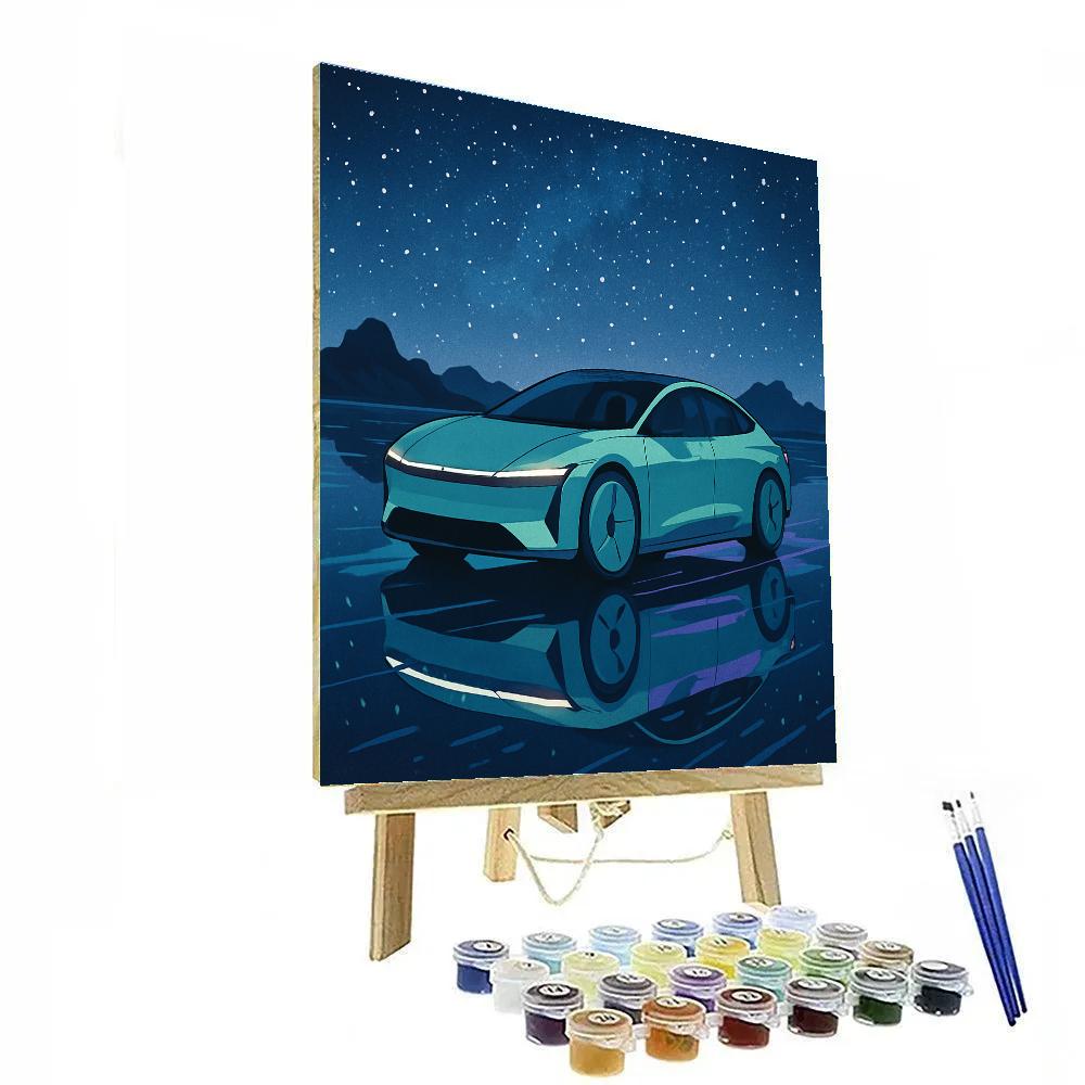 Bioluminescent Salt Flats Cars Parade paint by numbers