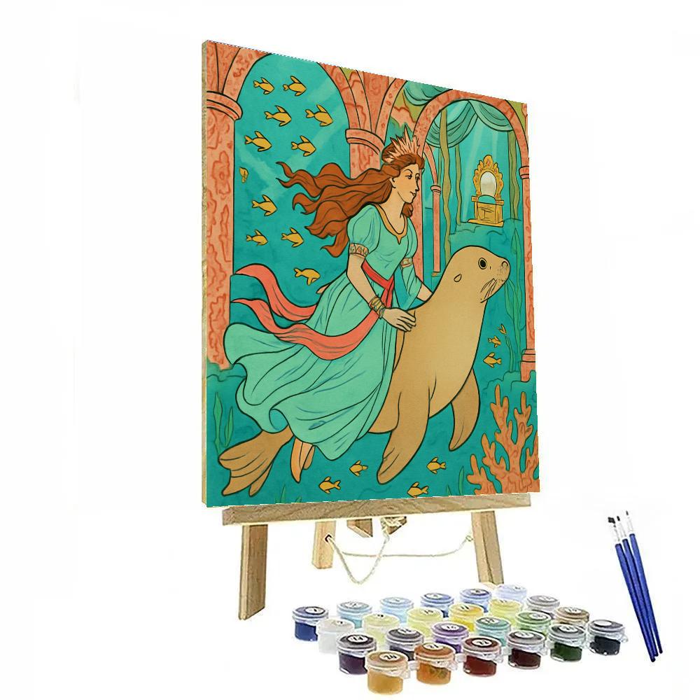 Coral Reef Court With Princess Escort Painting by numbers kit