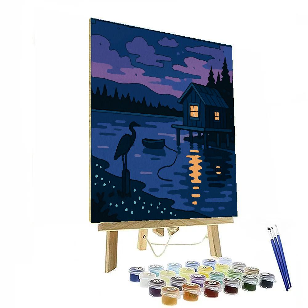 Stargazer Cabin Beside The Lake Numbered painting kits