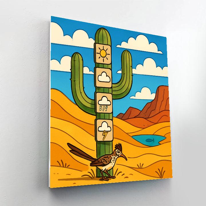 Cactus Bloom Forecast Desert Paint by numbers kits