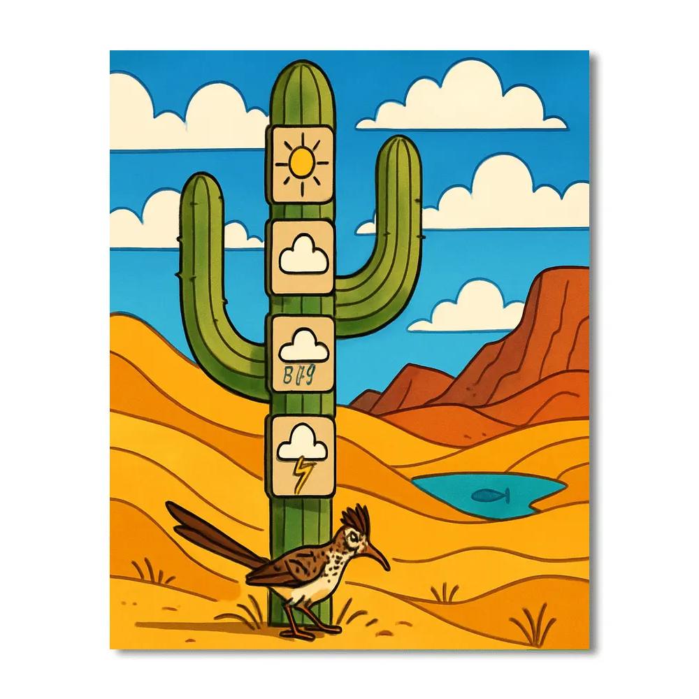 Cactus Bloom Forecast Desert Paint by numbers kits