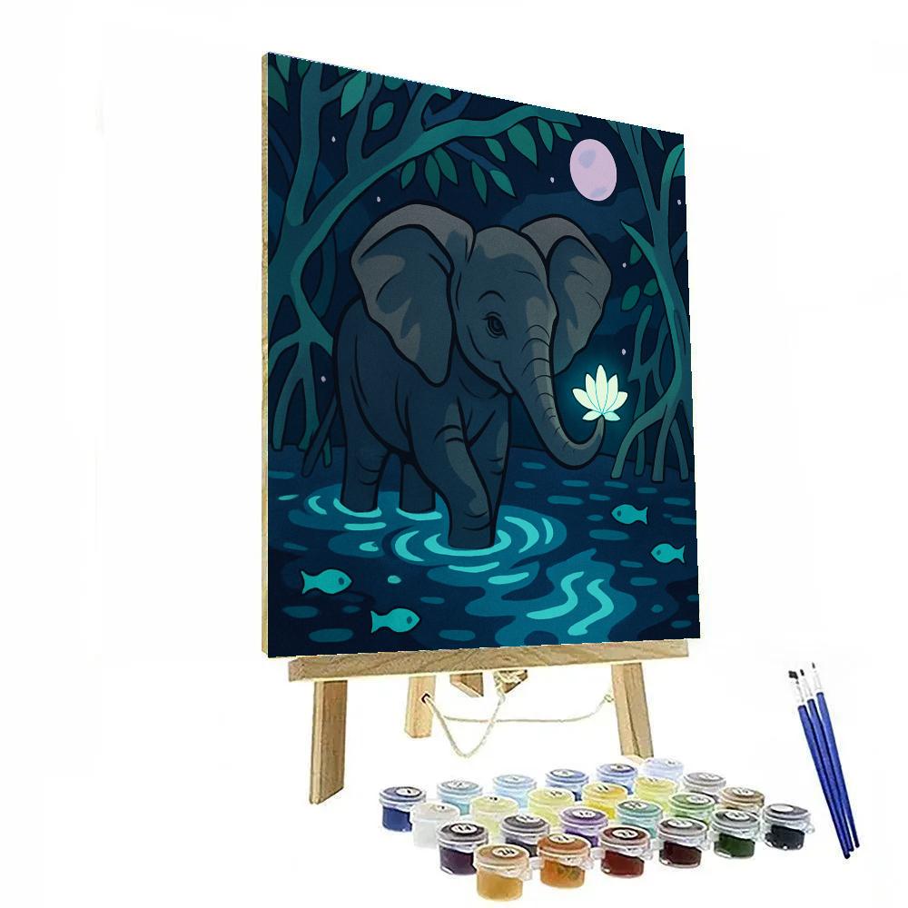 Elephant Bioluminescent Mangrove Nightwalk Number painting