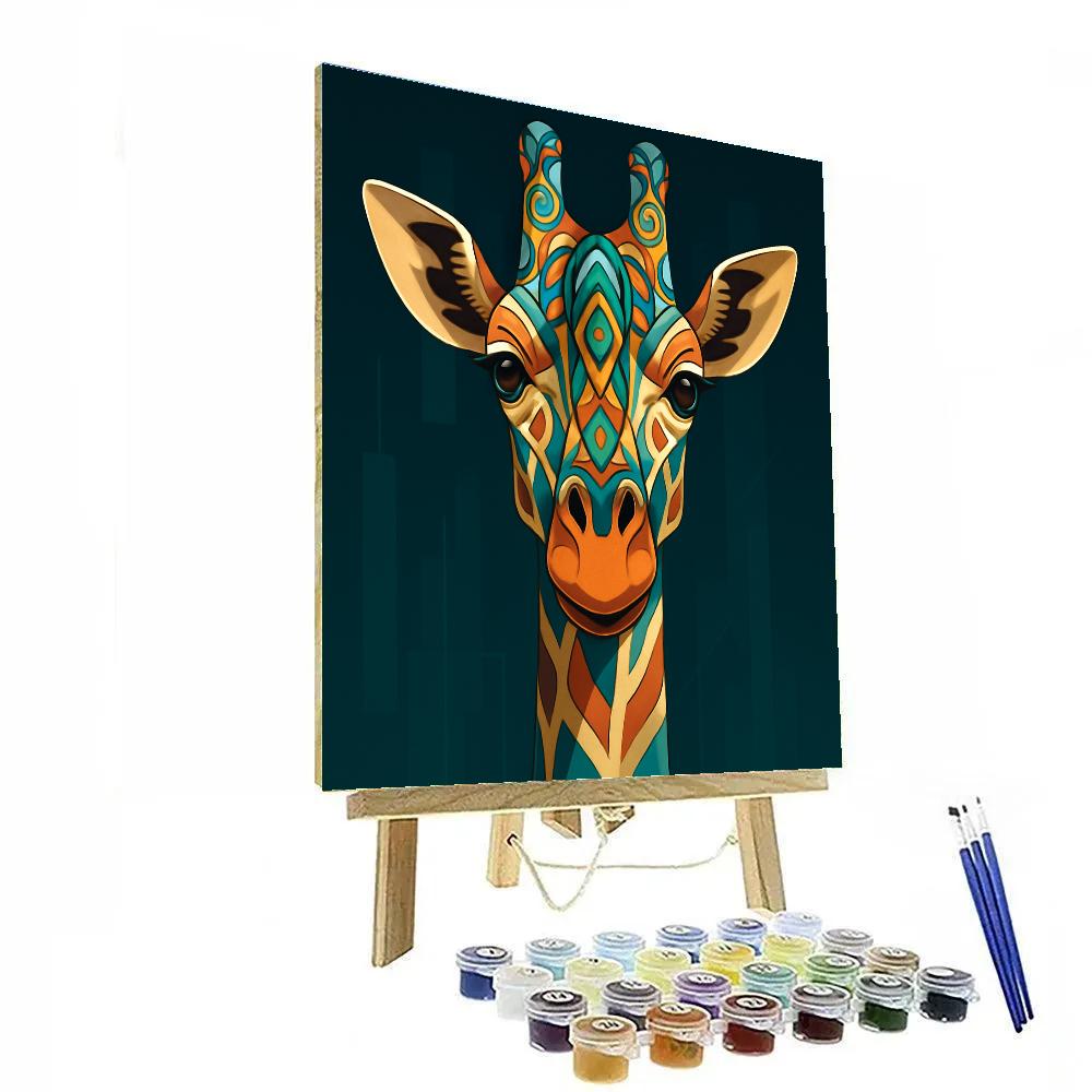Kaleidoscope Giraffe Skyline Numbered painting kits