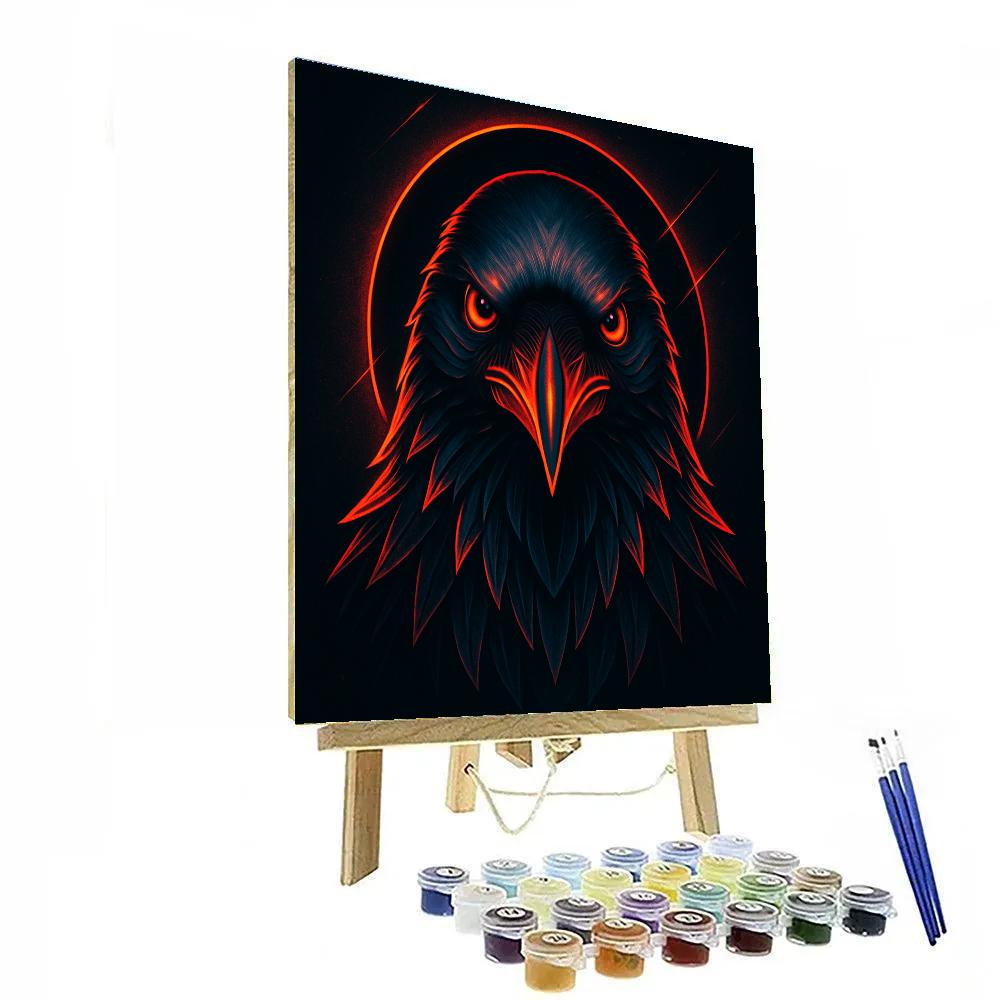 Crimson Eclipse Raven Paint by numbers kits