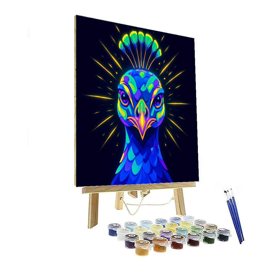 Electro Bloom Peacock Numbered painting kits