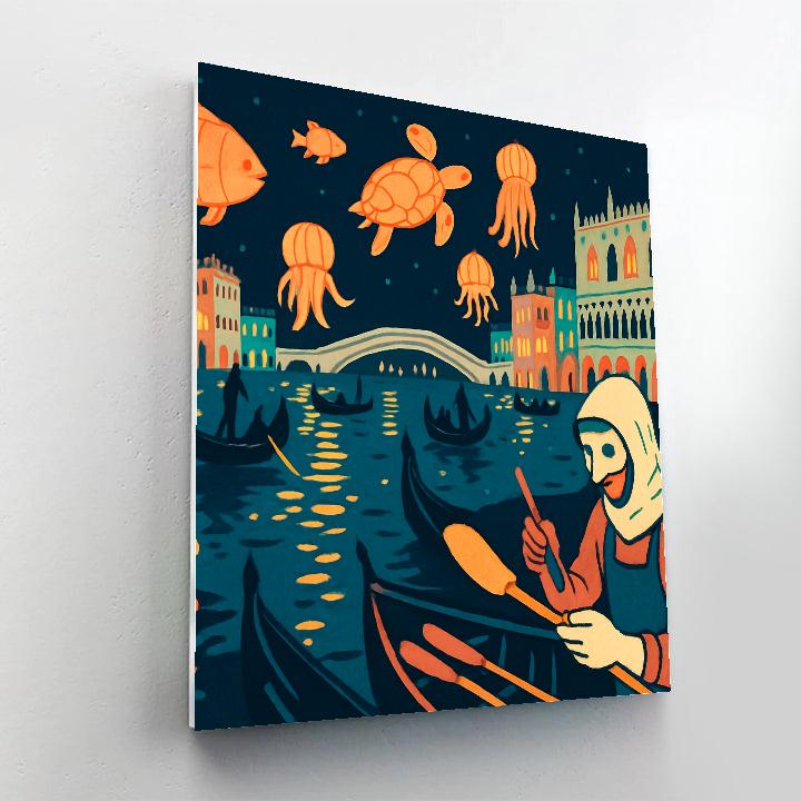 Lantern Regatta In Italy Lagoon Numbered painting kits