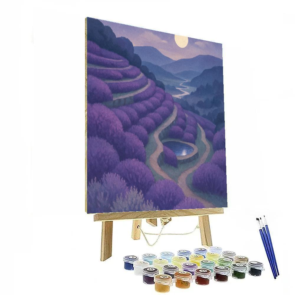 Moonlit Terraces Of The Lavender Valley paint by number