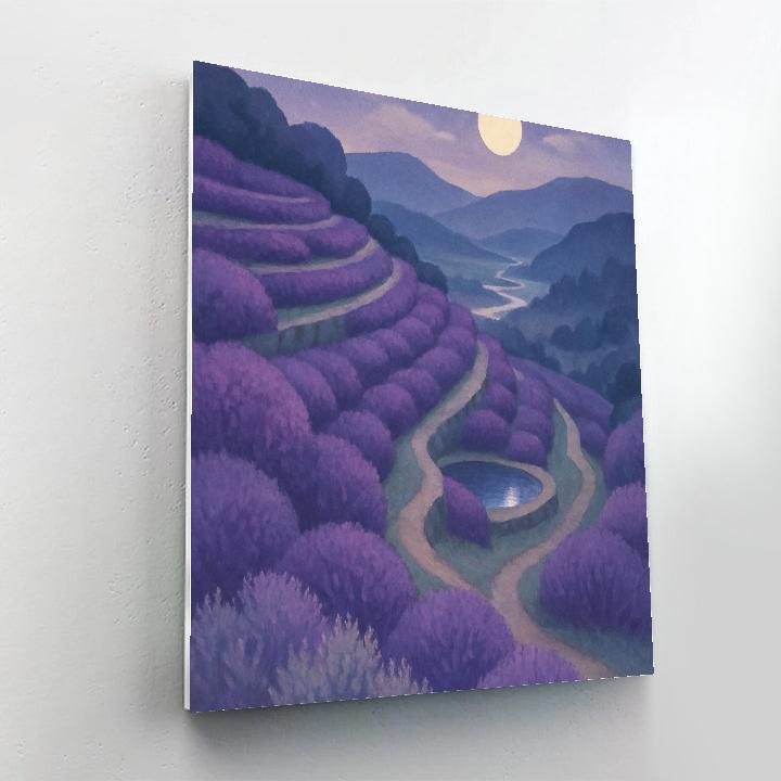 Moonlit Terraces Of The Lavender Valley paint by number