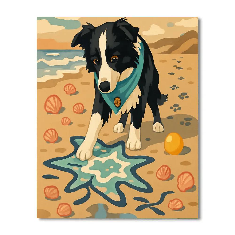 Tidepool Dog Compass Adventure paint by color