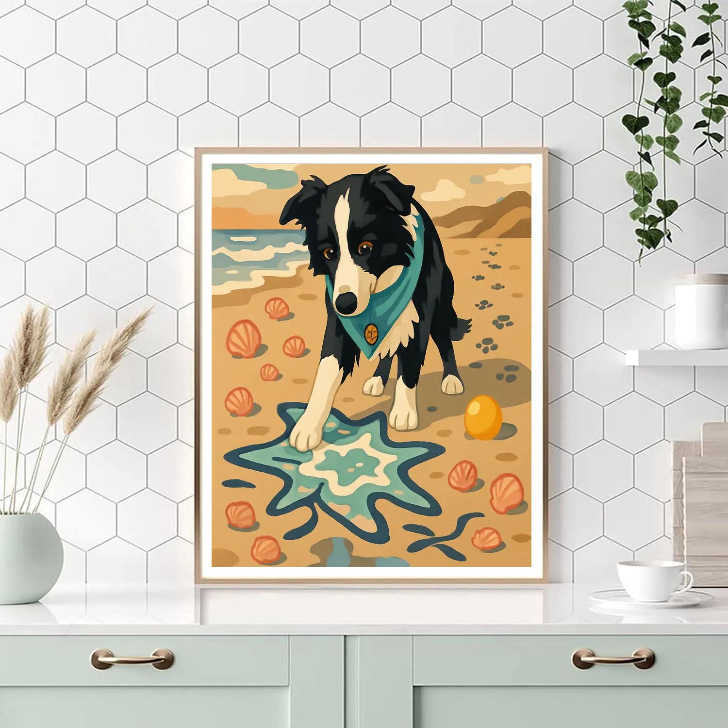 Tidepool Dog Compass Adventure paint by color