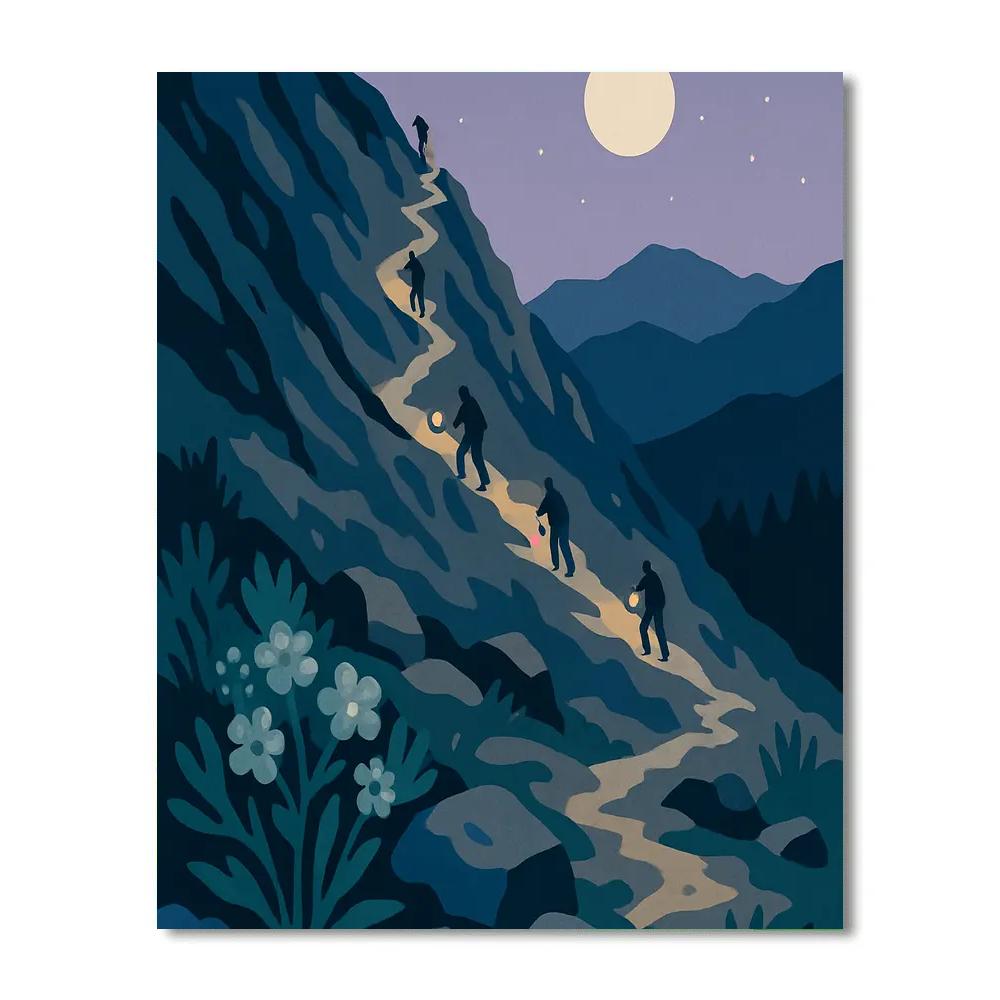 Lanternlit Mountain Switchbacks paint by numbers