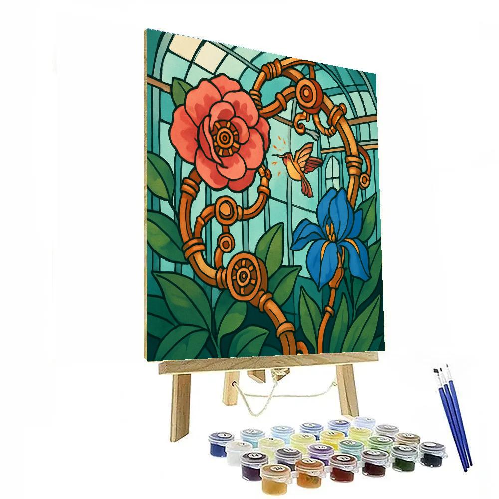 Clockwork Conservatory With Flowers Number painting