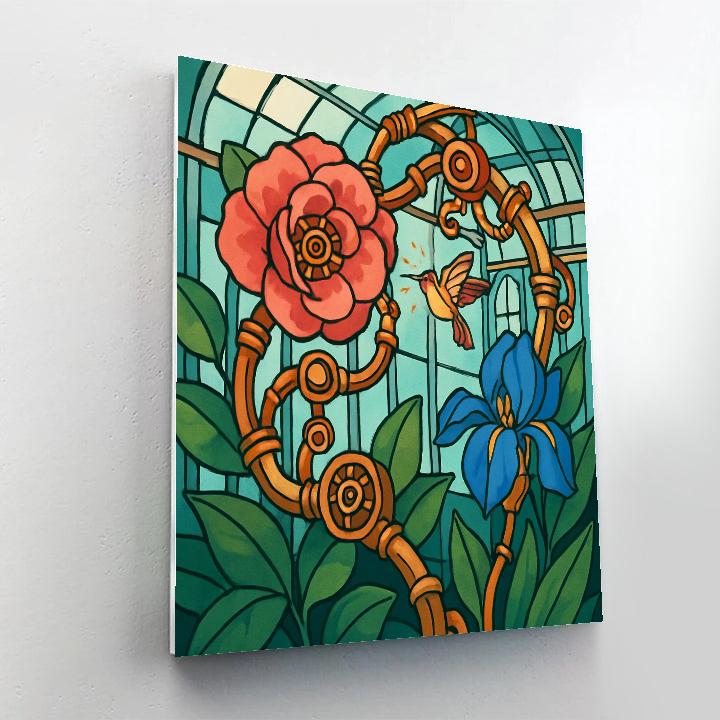 Clockwork Conservatory With Flowers Number painting