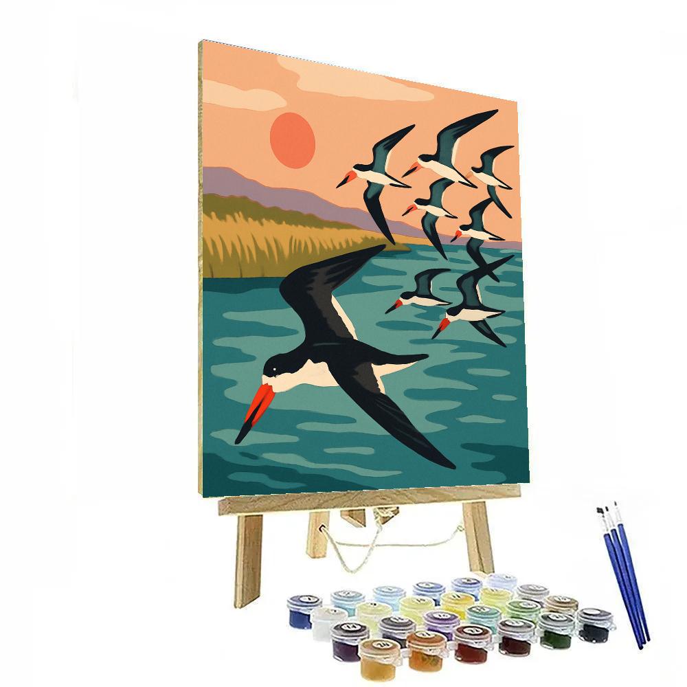 Lanternwing Birds Over The Salt Marsh Paint by numbers kits