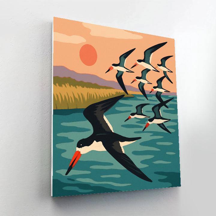 Lanternwing Birds Over The Salt Marsh Paint by numbers kits