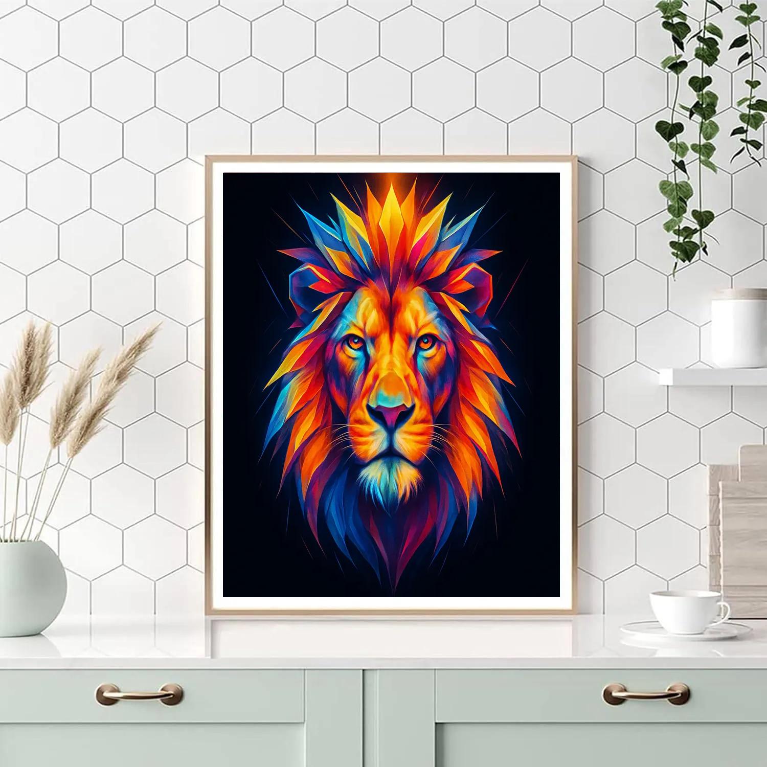 Prism Crown Lion Number painting