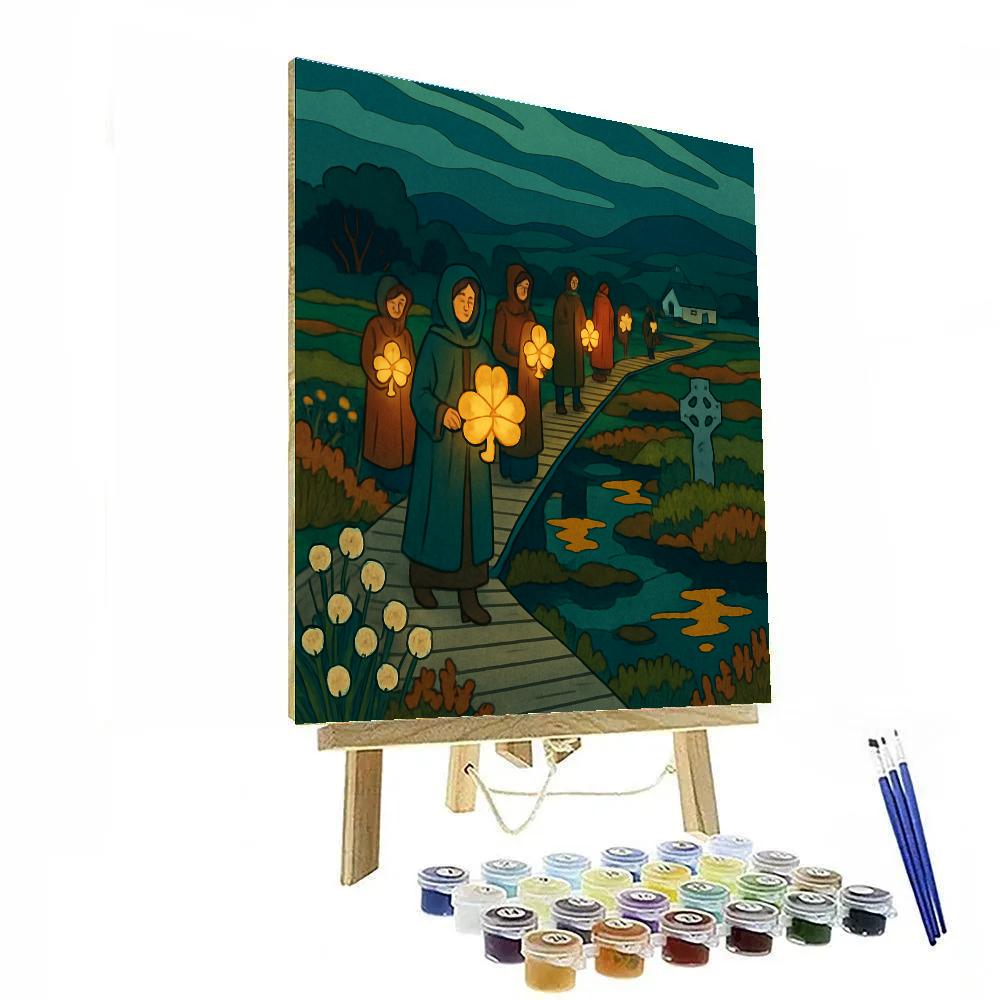 Lantern Procession Across Ireland Bogs DIY paint by numbers