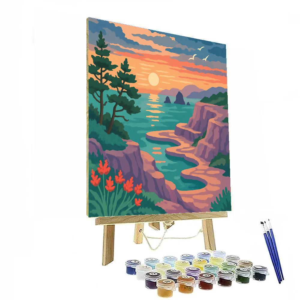 Crystal Tide Landscape Overlook painting number kit