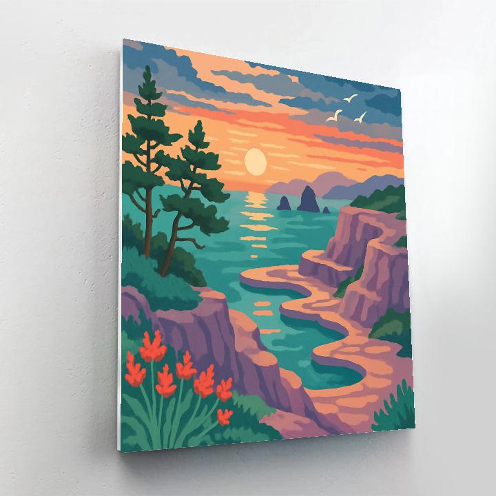 Crystal Tide Landscape Overlook painting number kit