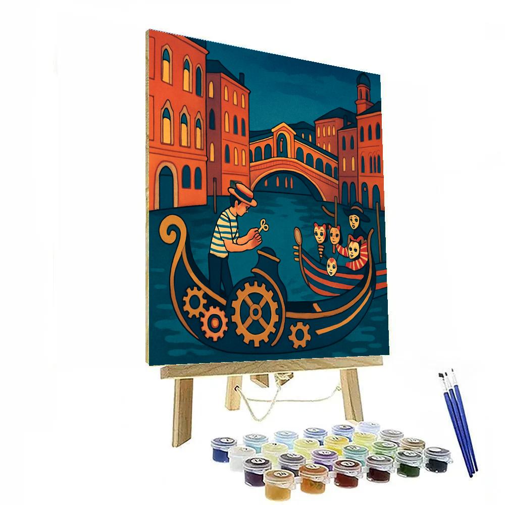 Clockwork Gondolas In Venice Twilight Paint by numbers kits