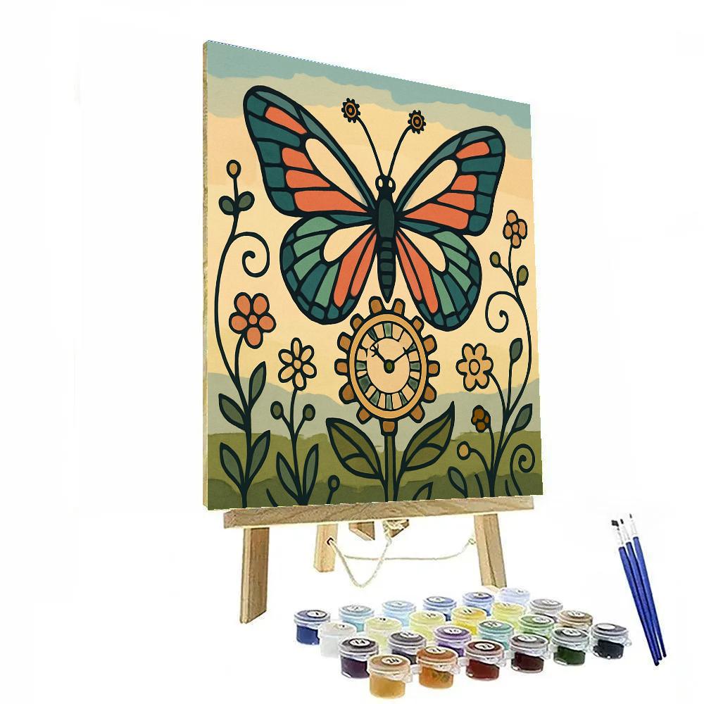 Clockwork Garden Butterfly Paint by numbers art