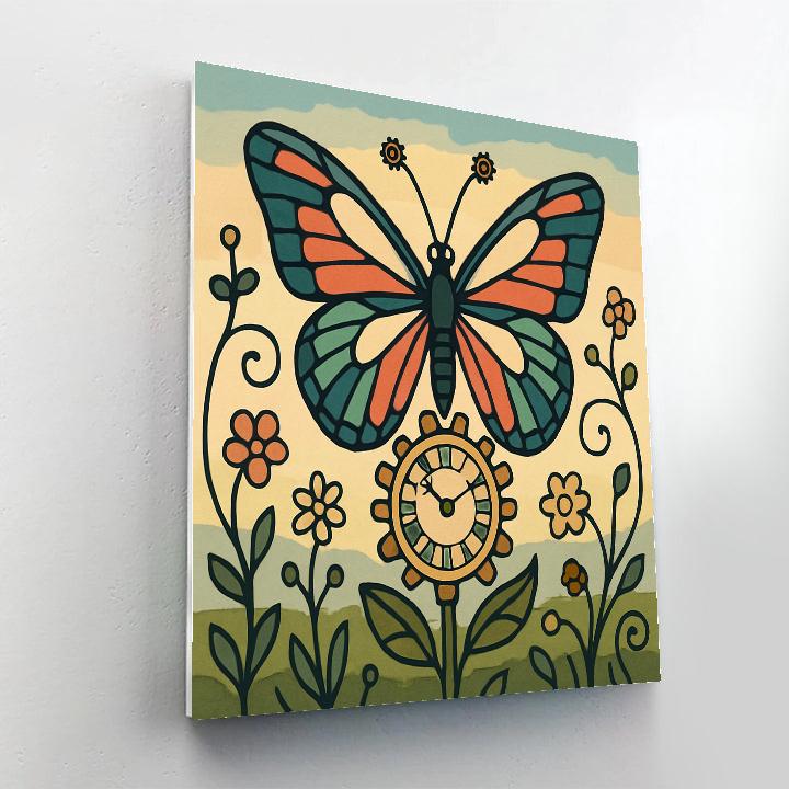 Clockwork Garden Butterfly Paint by numbers art
