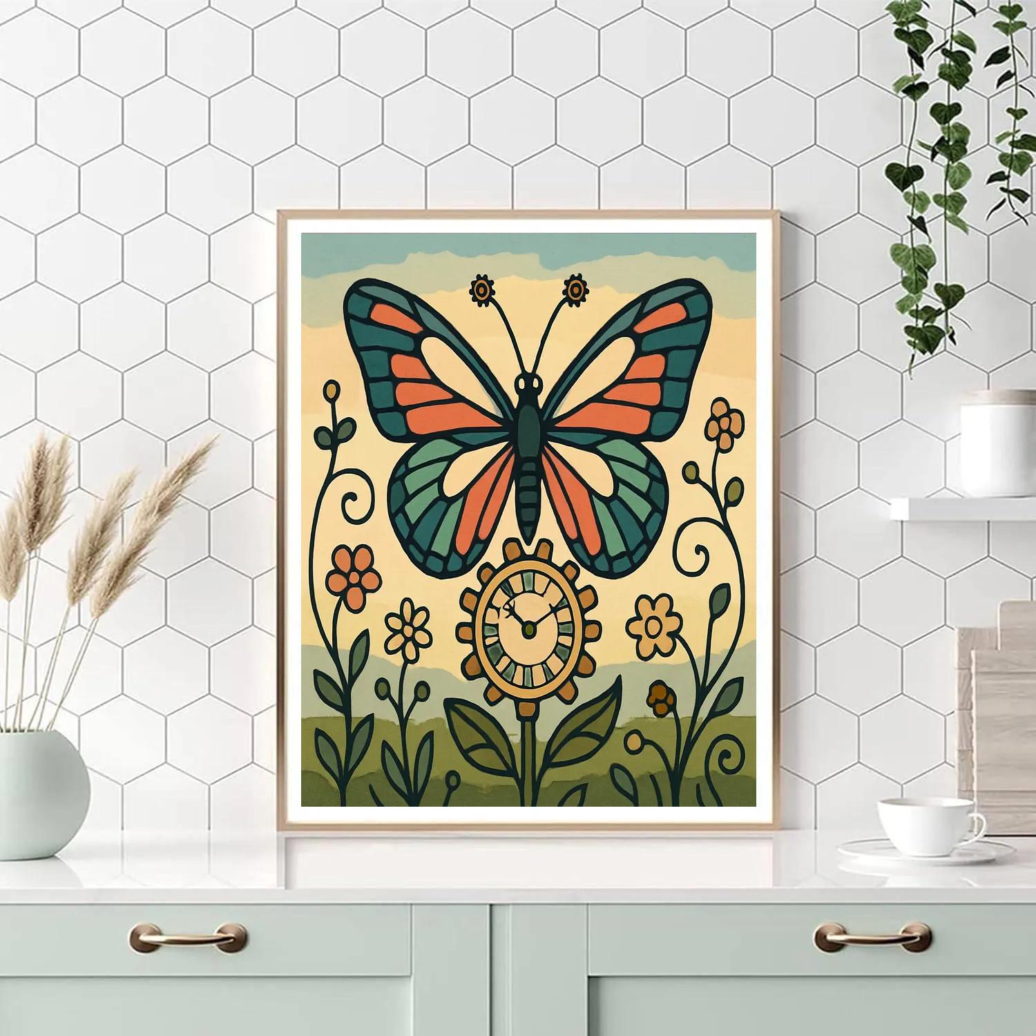 Clockwork Garden Butterfly Paint by numbers art
