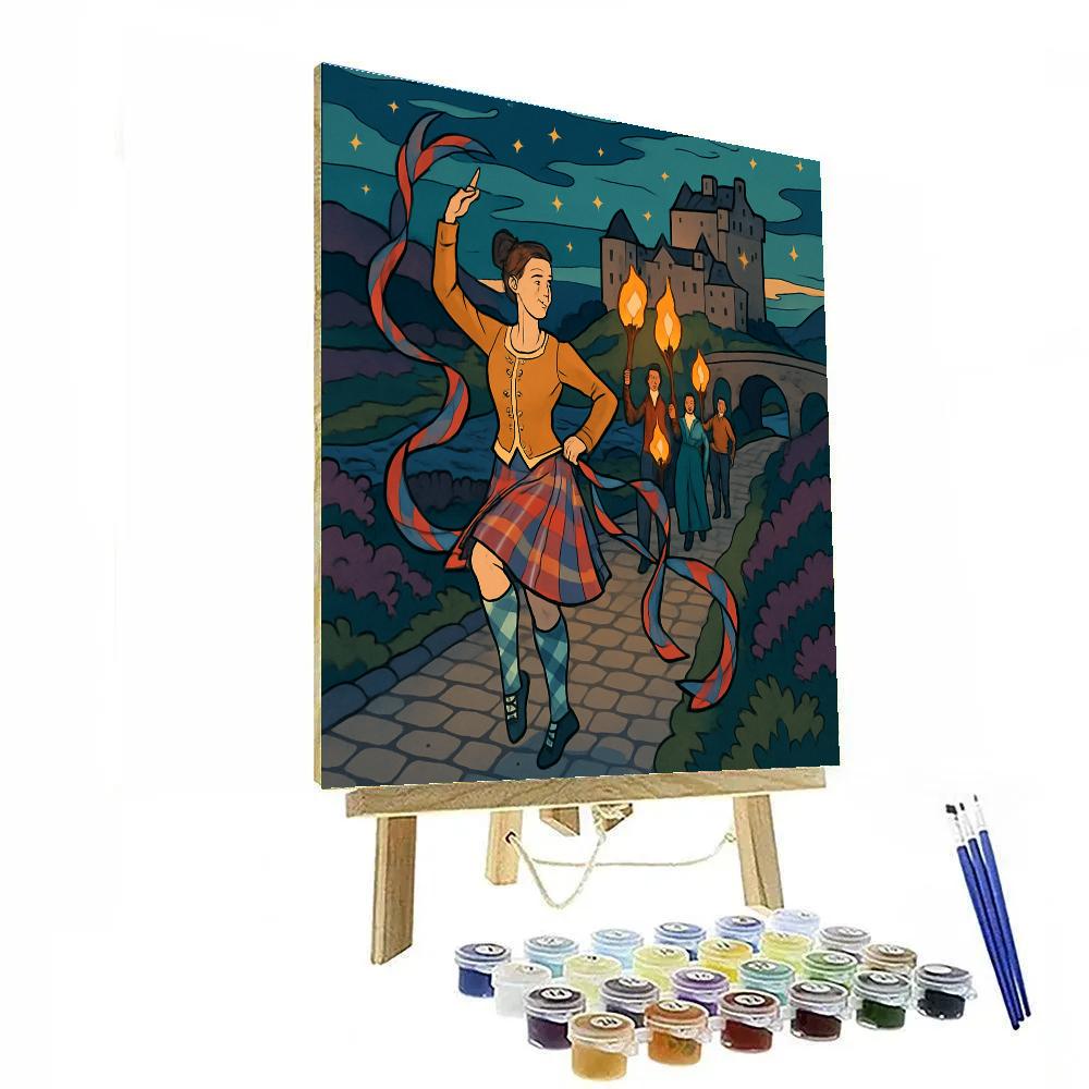 Starlit Tartan Parade In Scotland Number painting
