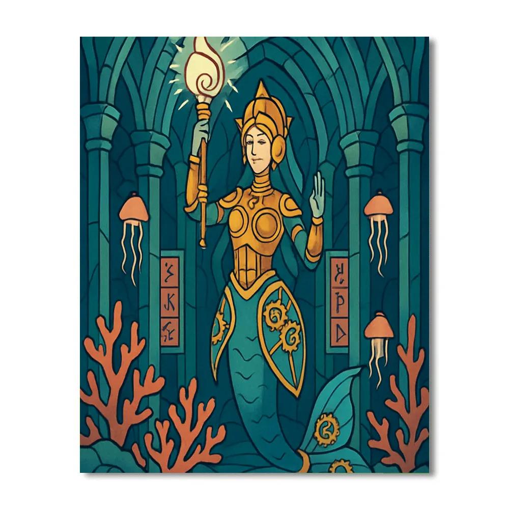 Clockwork Tides In Fantasy Sanctuary DIY paint by numbers