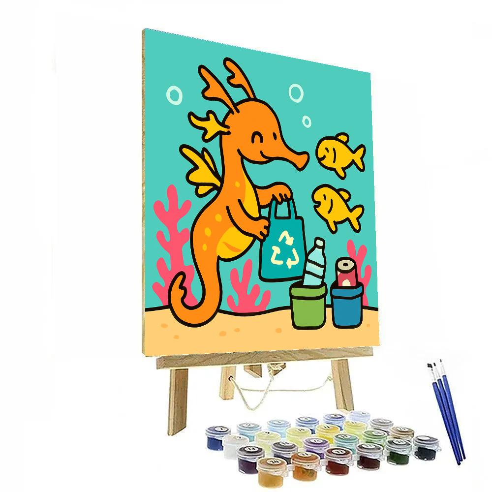 Coral Reef Recycling Seadragon Paint by numbers art