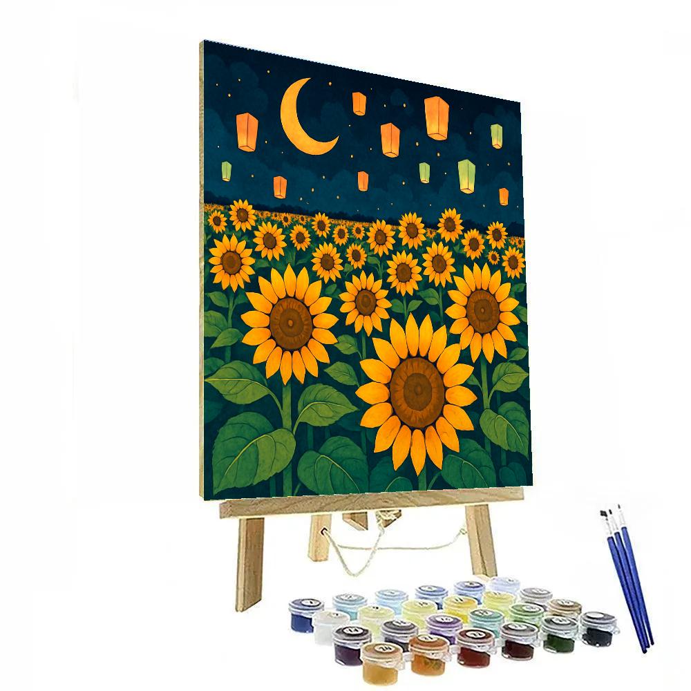 Lantern Festival In A Sunflower Field Numbered painting kits