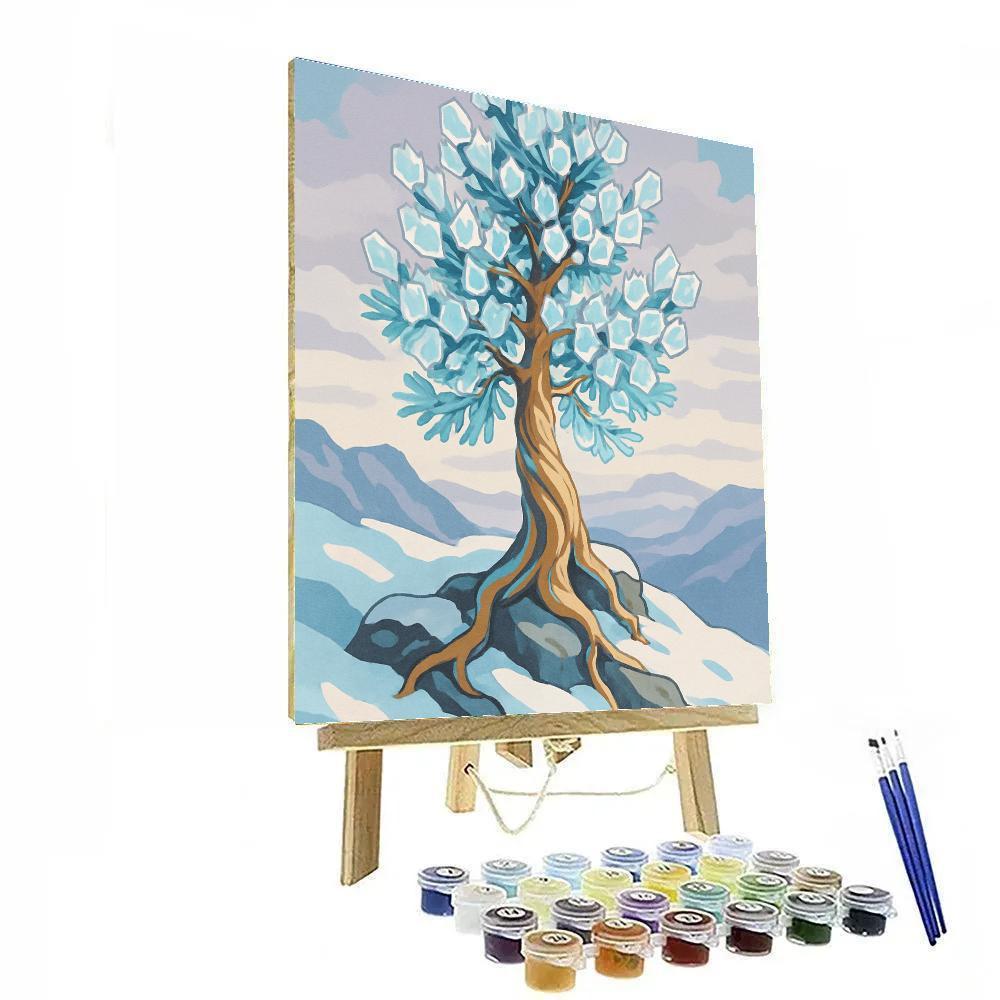 Crystal Frost Tree Crafted On A Winter Ridge painting number kit
