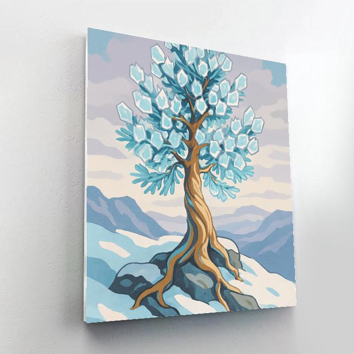 Crystal Frost Tree Crafted On A Winter Ridge painting number kit
