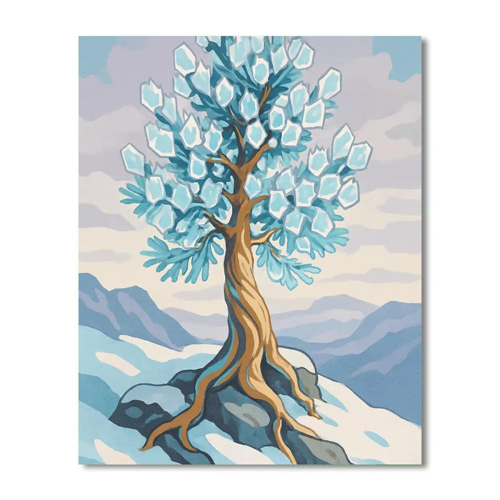 Crystal Frost Tree Crafted On A Winter Ridge painting number kit