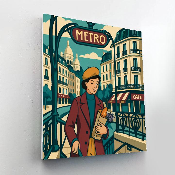 Art Deco Metro Poster Paris Crafted paint by number