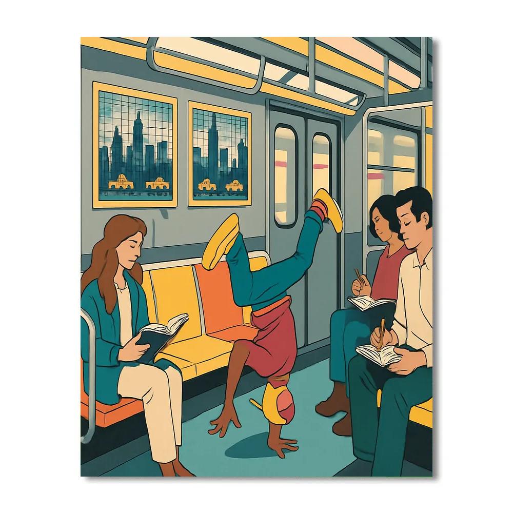 Subway Mosaic With New York Rhythm paint by color