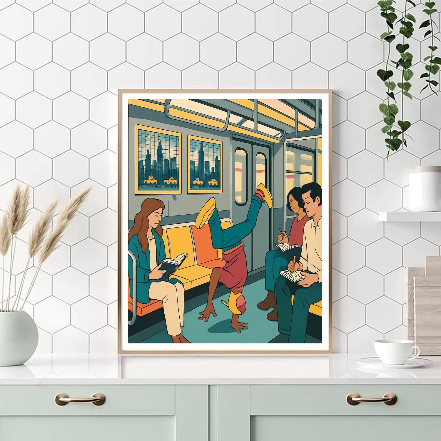 Subway Mosaic With New York Rhythm paint by color
