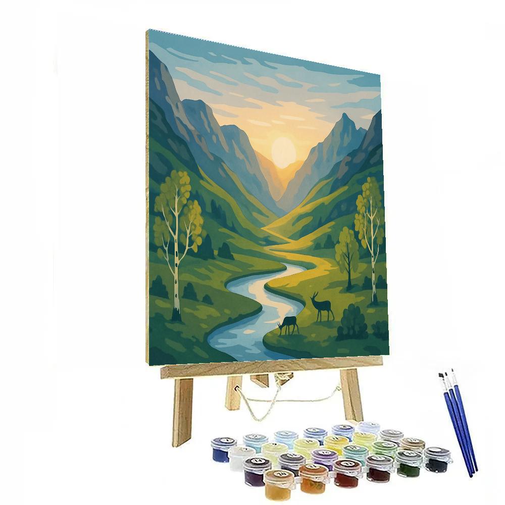 Meadow Pass With Landscape Lightspill Painting by numbers kit