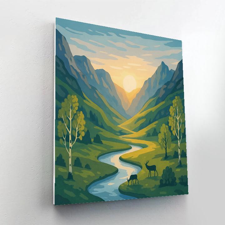 Meadow Pass With Landscape Lightspill Painting by numbers kit