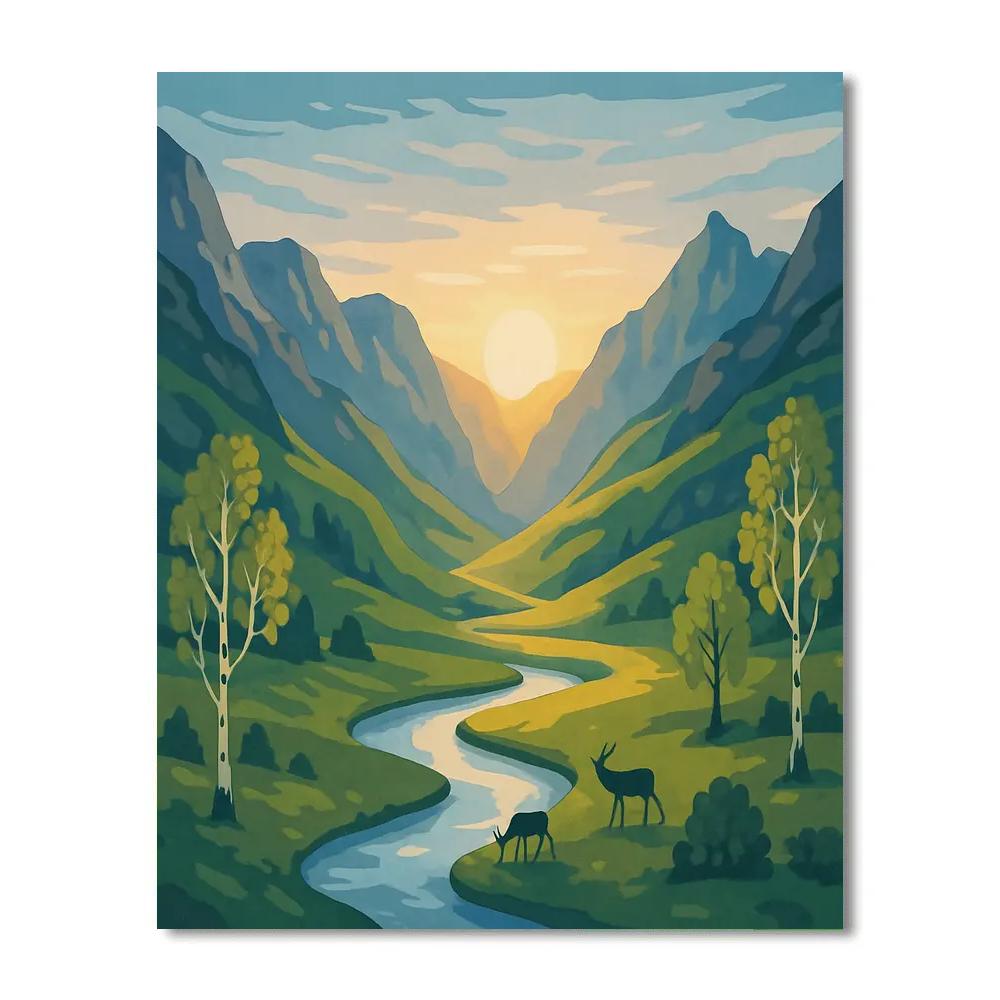 Meadow Pass With Landscape Lightspill Painting by numbers kit