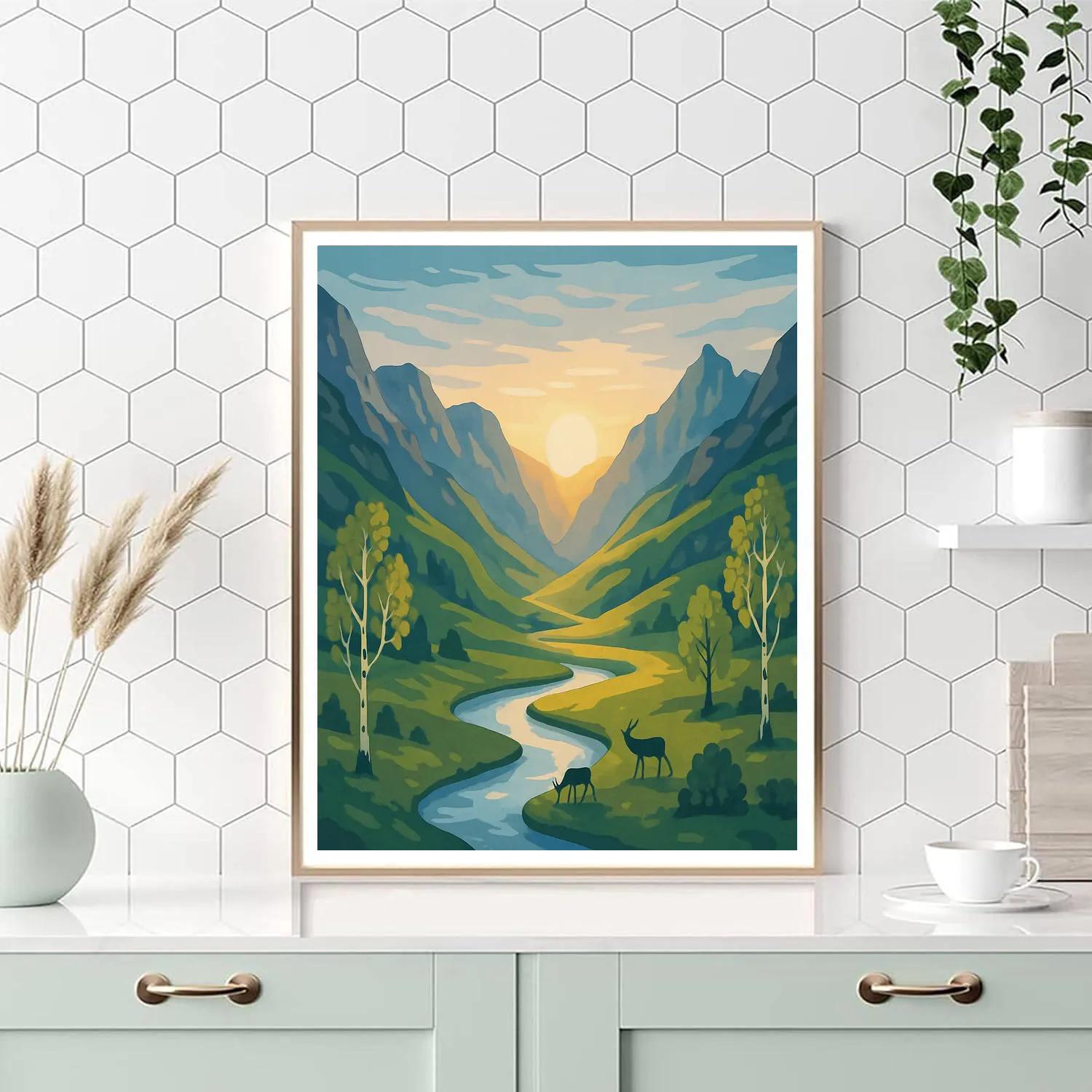 Meadow Pass With Landscape Lightspill Painting by numbers kit